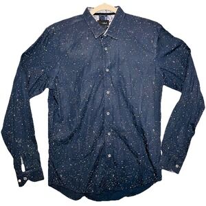Eight X Premium Mens Slim Fit Button Down Cotton Shirt XL Dot Astrology Print